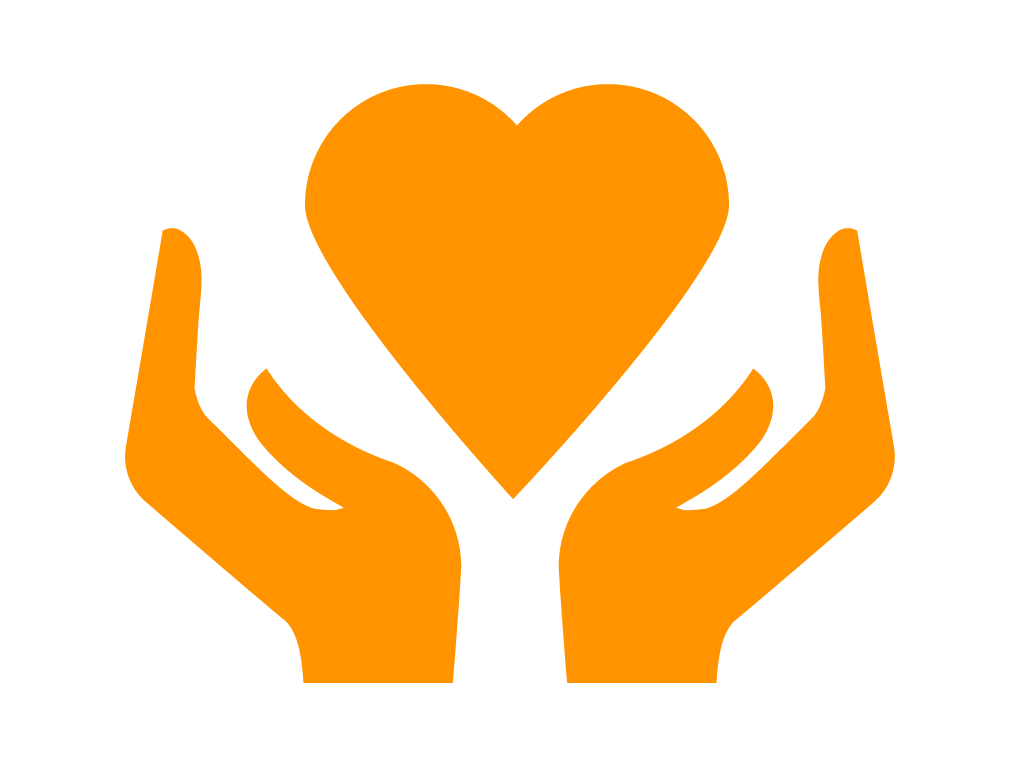 Hands and Heart Icon: Patient & Family Wellbeing